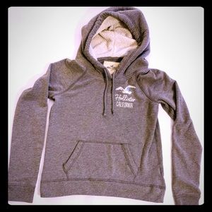 Hollister gray hoodie with sequin bird